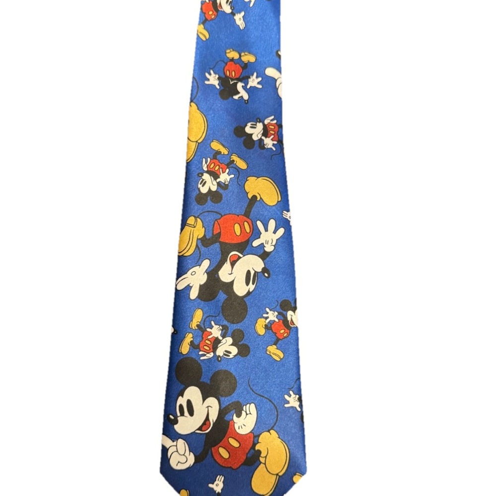 Disney Mickey Mouse Necktie Albeari Blue Novelty Cartoon Tie Men’s Vintage Fun